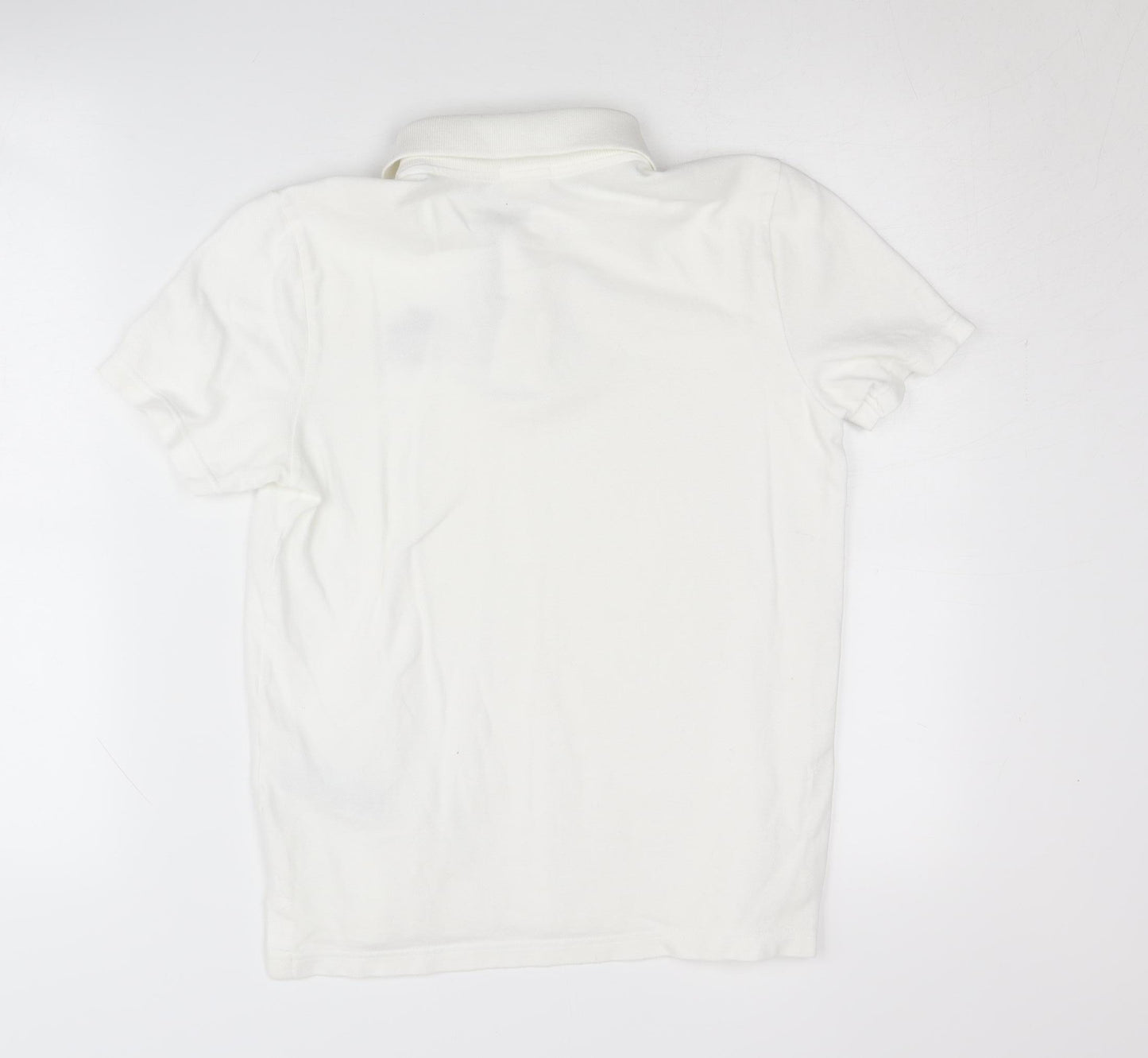 Abercrombie Boys White Polo Shirt XL Cotton Logo Casual