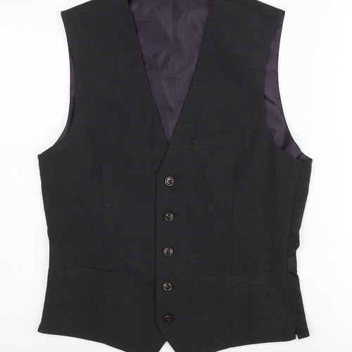 Fellini Tailored Fit Men's Black Waistcoat 36L