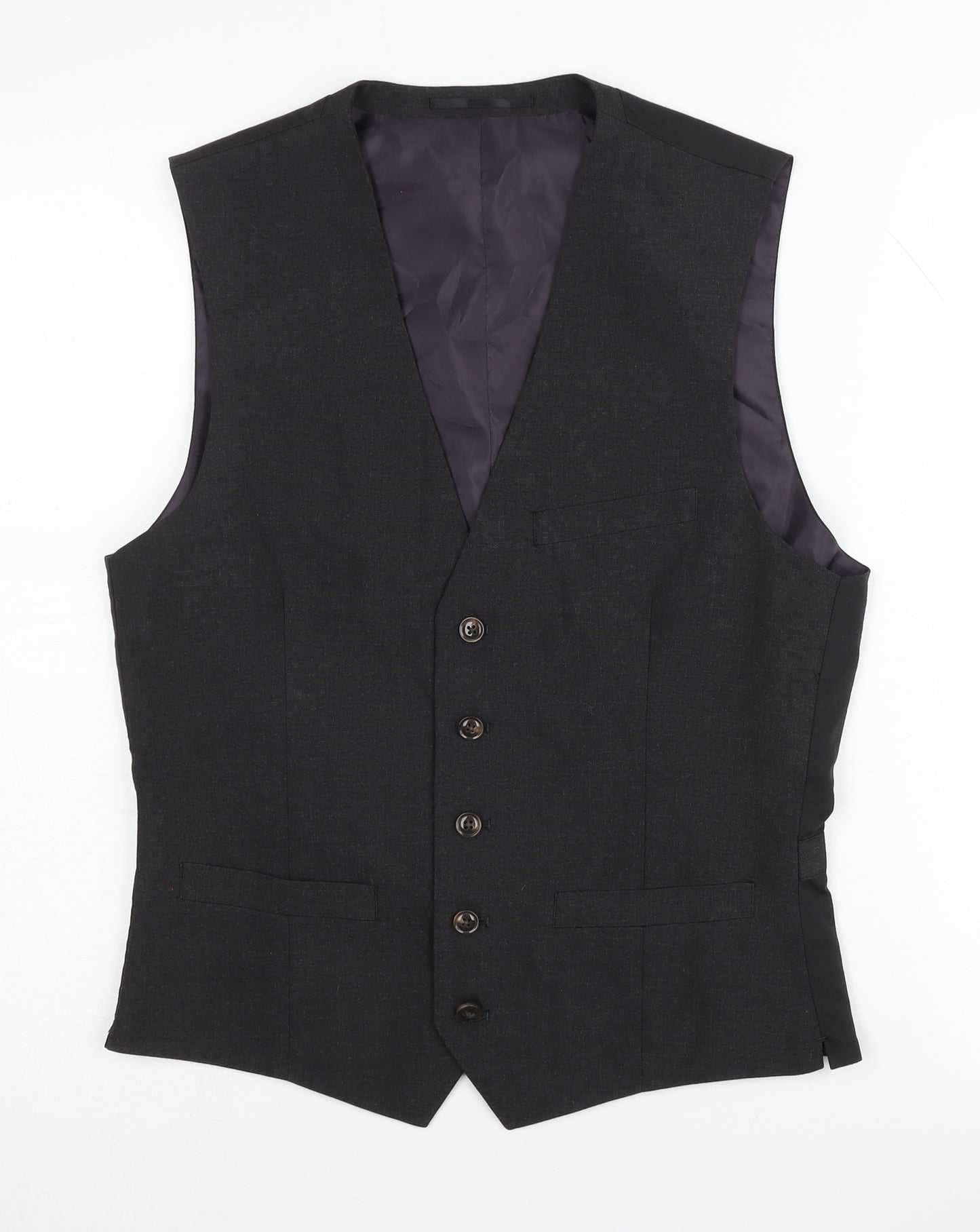 Fellini Tailored Fit Men's Black Waistcoat 36L