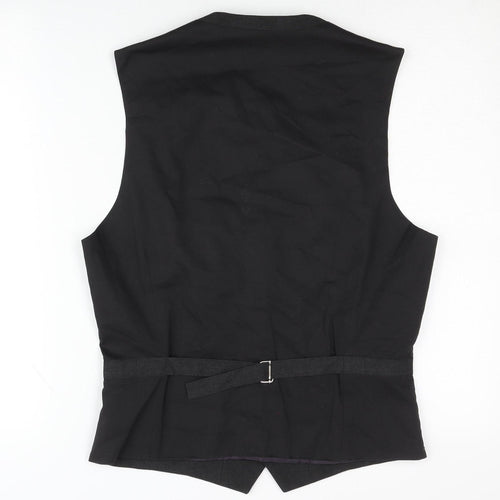 Fellini Tailored Fit Men's Black Waistcoat 36L