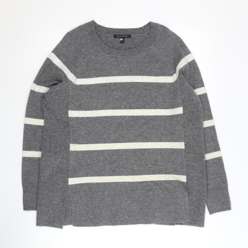 Banana Republic Women's Grey Striped Pullover Jumper XS