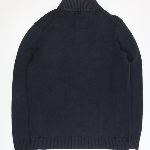 Bäumler Men's Blue Cotton Knit Henley Sweatshirt Size L