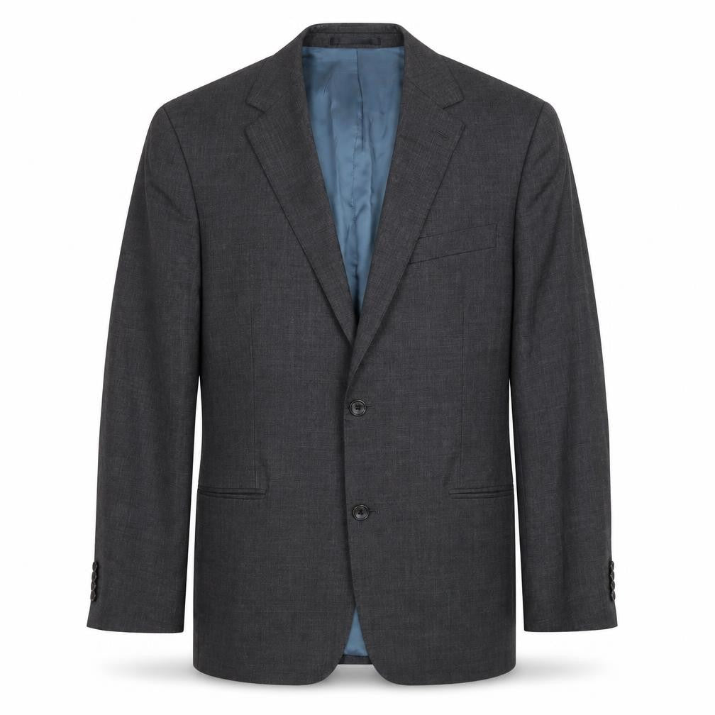 Front view of T.M. Lewin Men's Grey Wool Blazer, 40R, Classic Fit
