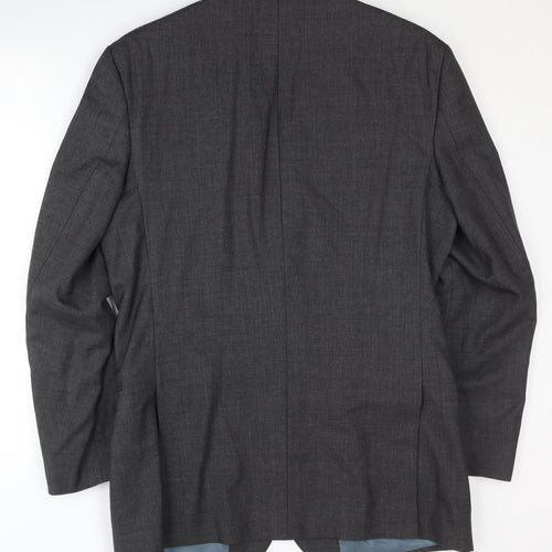 T.M. Lewin Men's Grey Wool Blazer, 40R, Classic Fit