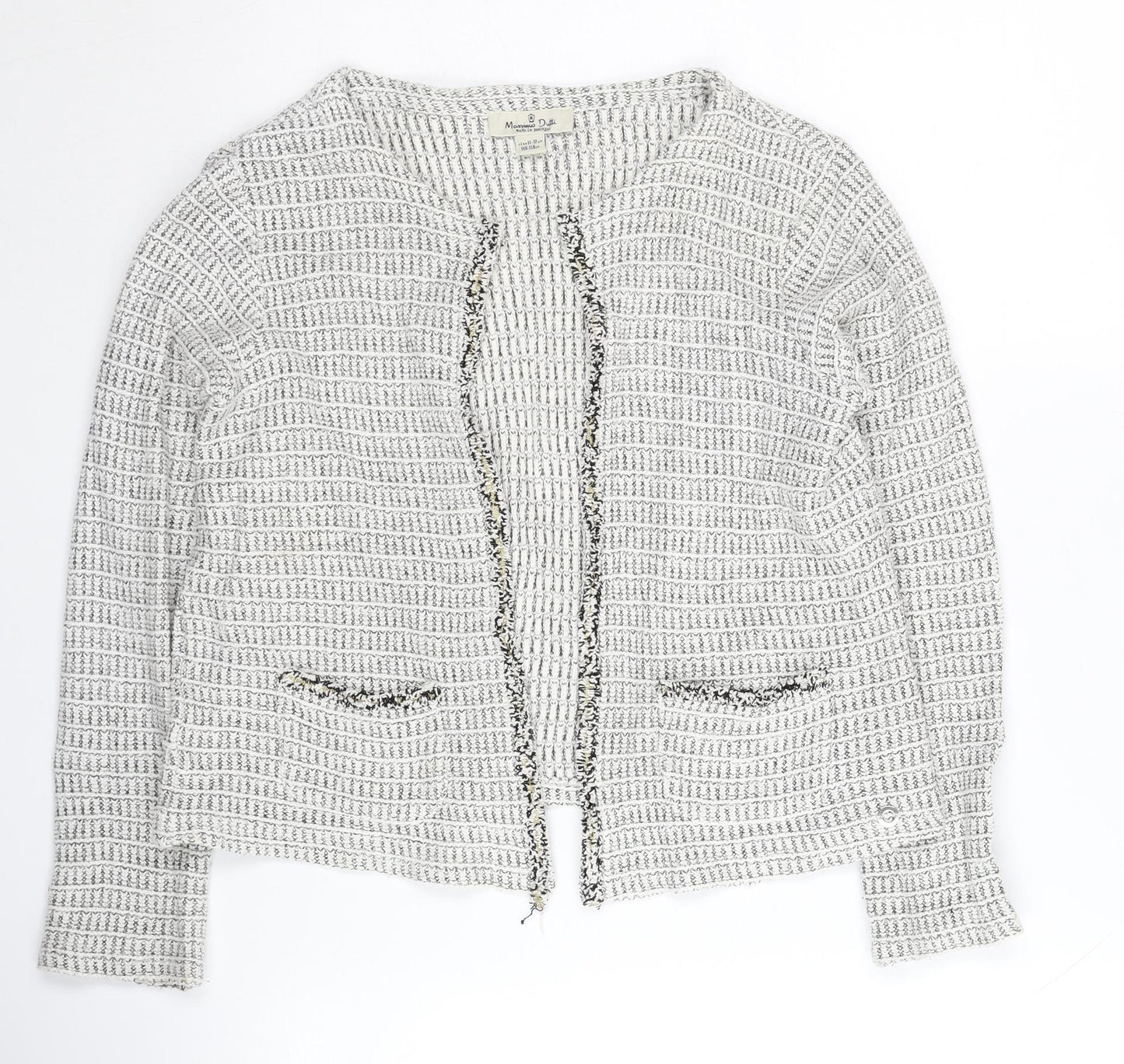 Massimo Dutti Girls White Cardigan, Size 11-12 Years, Zip