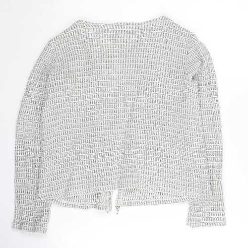 Massimo Dutti Girls White Cardigan, Size 11-12 Years, Zip