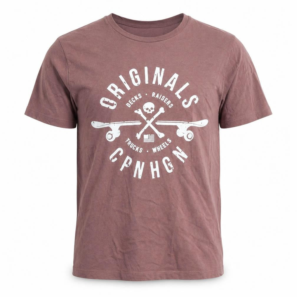 Front view of Jack & Jones Men's XS Red Graphic T-Shirt