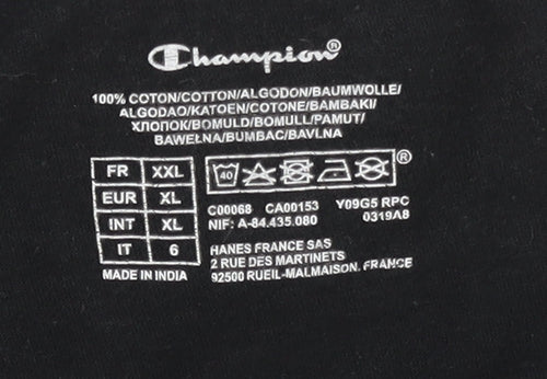 Champion Men's Black XL Crew Neck T-Shirt