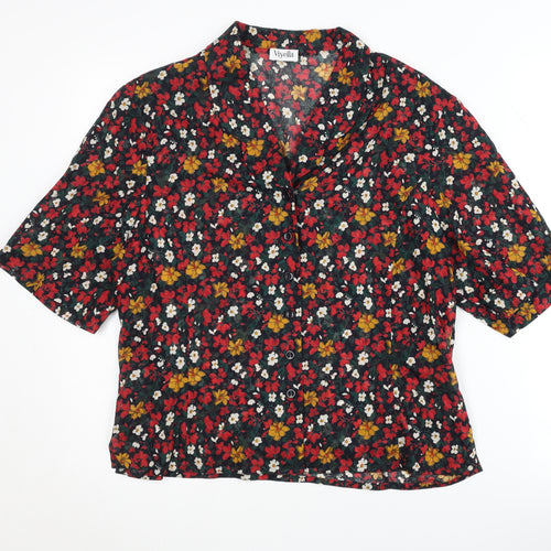Viyella Women's Multicoloured Floral Cotton Blouse Size 16