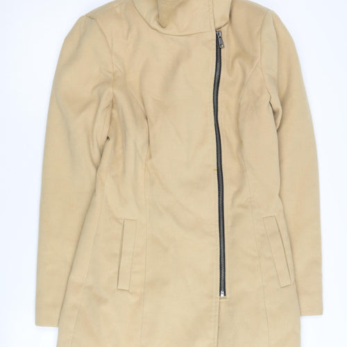 Jacqueline de Yong Women's Beige Coat - Size S, Zip Closure