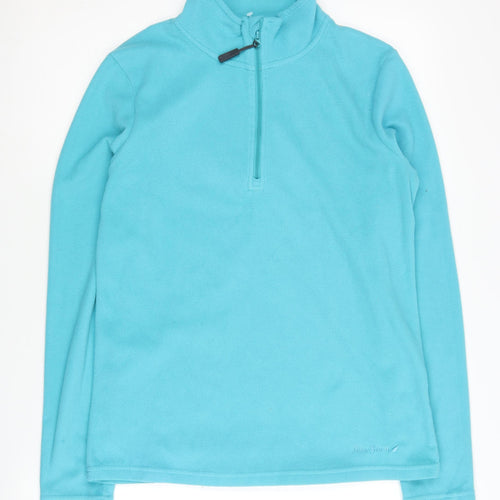 Peter Storm Women's Blue Fleece Pullover 1/4 Zip Sweatshirt Size 12