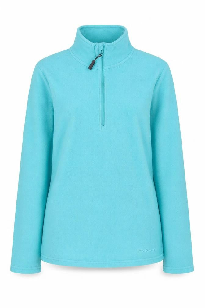 Front view of Peter Storm Women's Blue Fleece Pullover 1/4 Zip Sweatshirt, size 12