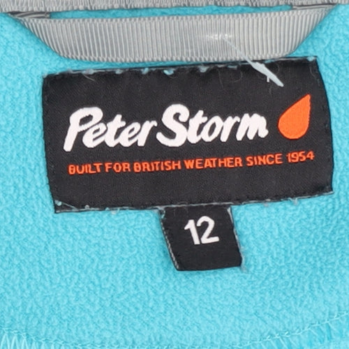 Peter Storm Women's Blue Fleece Pullover 1/4 Zip Sweatshirt Size 12