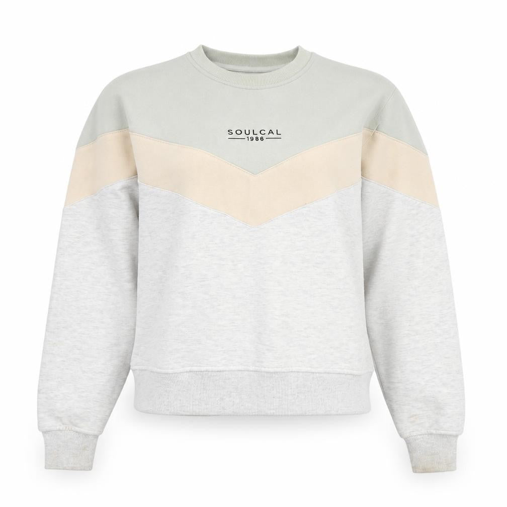 Front view of SoulCal Women's Sweatshirt Grey Beige, size 8