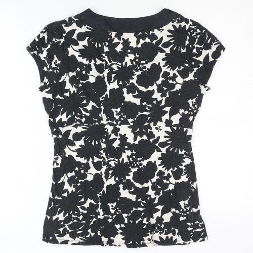 Laura Ashley Women's Floral Blouse Black & White Size 12