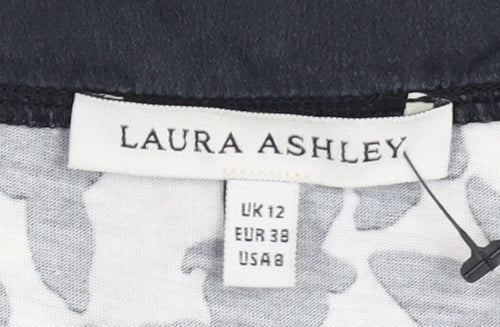 Laura Ashley Women's Floral Blouse Black & White Size 12