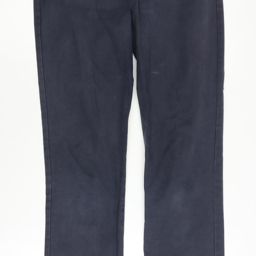 Boden Women's Blue Cotton Trousers, Size 10, Straight Leg