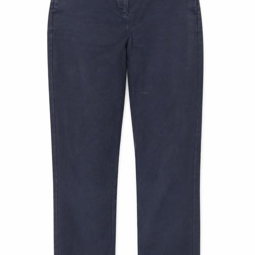 Boden Women's Blue Cotton Trousers, Size 10, Straight Leg