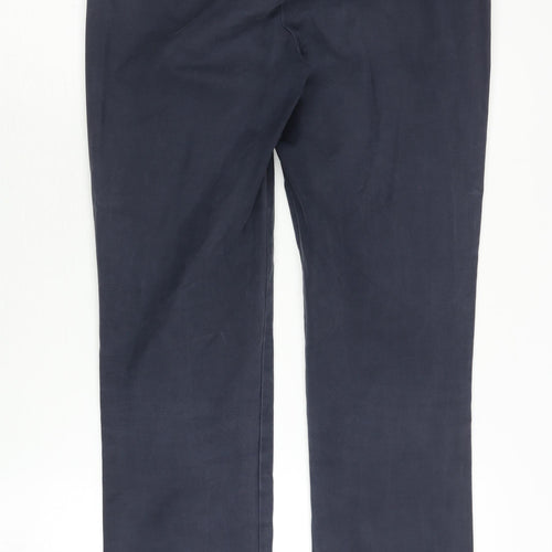 Boden Women's Blue Cotton Trousers, Size 10, Straight Leg