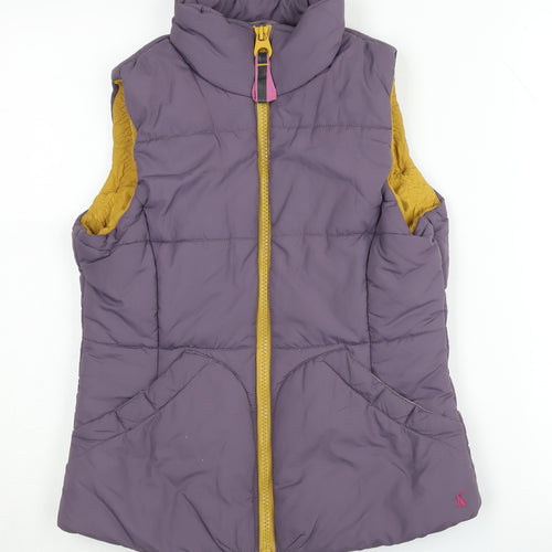 Joules Women's Purple Puffer Waistcoat Size 10 Casual