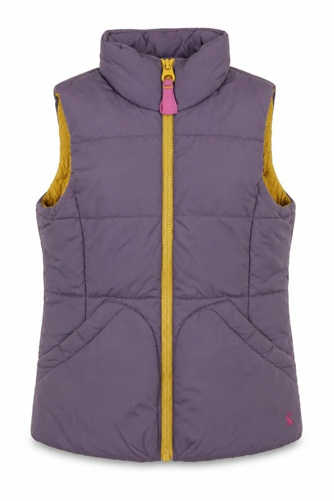 Joules Women's Purple Puffer Waistcoat Size 10 Casual