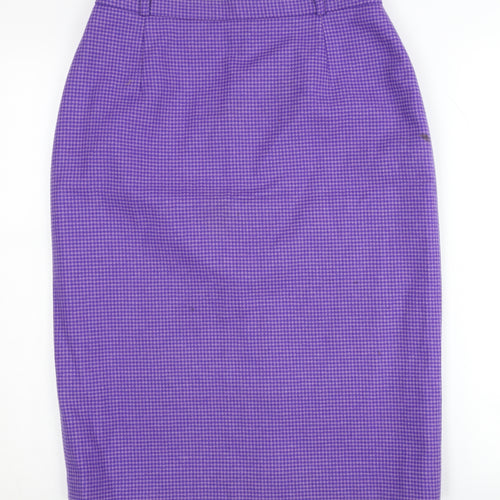 Eastex Women's Purple Check Pencil Skirt, Size 12