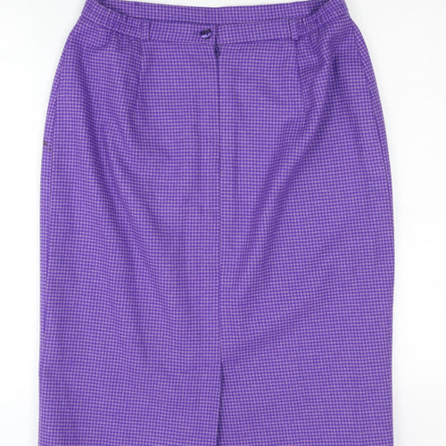 Eastex Women's Purple Check Pencil Skirt, Size 12
