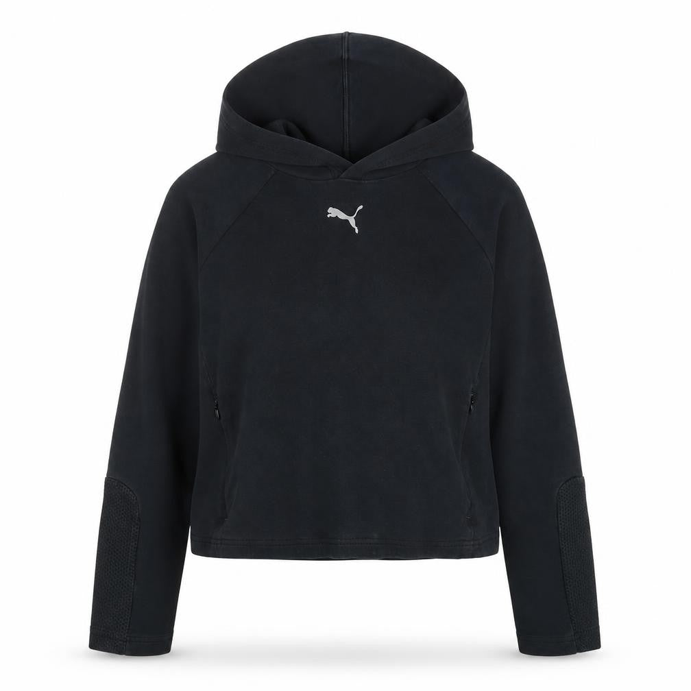 Front view of Puma Women's Black Medium Pullover Hoodie, size 12