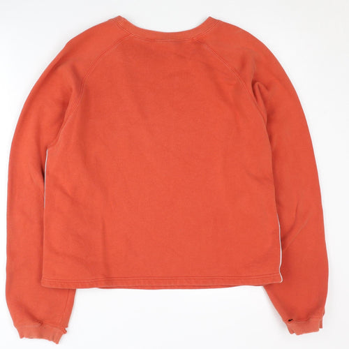 Adidas Women's Orange Pullover Sweatshirt M Crew Neck