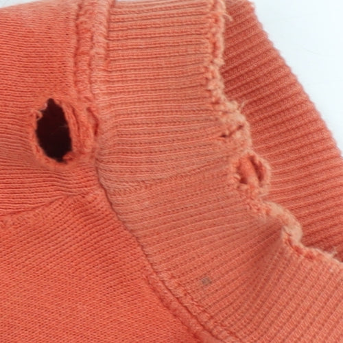 Adidas Women's Orange Pullover Sweatshirt M Crew Neck