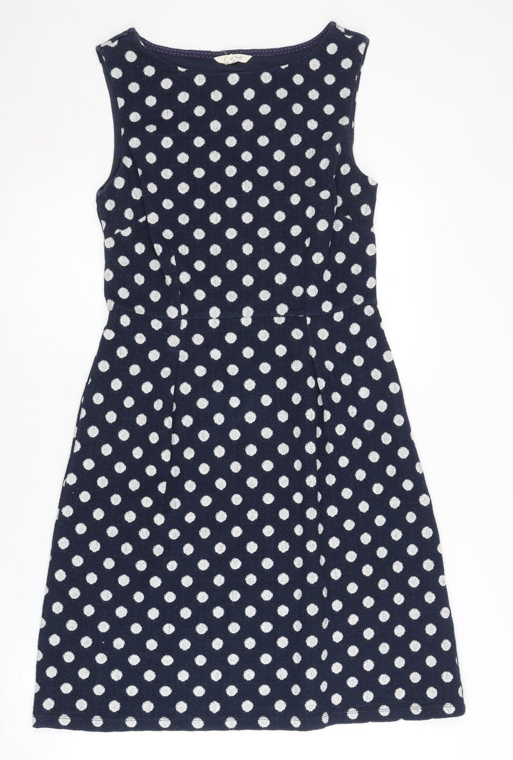 White Stuff Women's Blue Polka Dot Sleeveless Dress