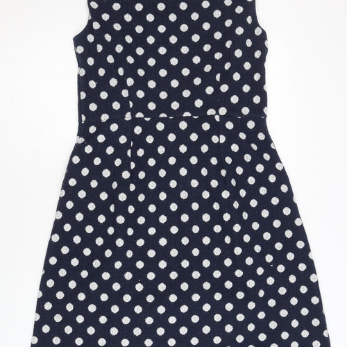 White Stuff Women's Blue Polka Dot Sleeveless Dress
