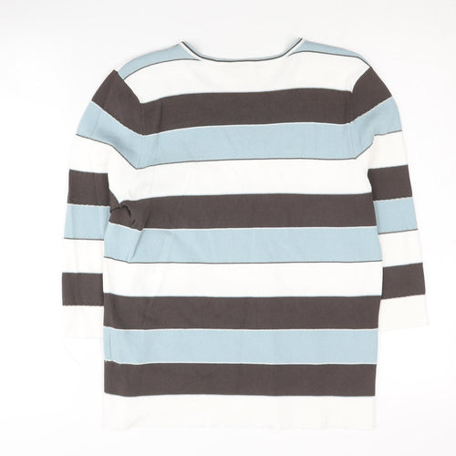 Eastex Women's Multicoloured Stripe Pullover Jumper Size 10