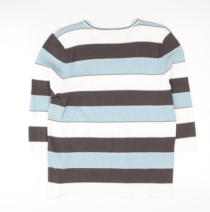 Eastex Women's Multicoloured Stripe Pullover Jumper Size 10