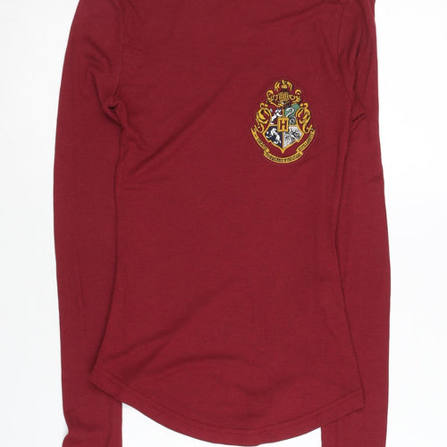 Harry Potter Women's Red Knit Long Sleeve T-Shirt Size 8