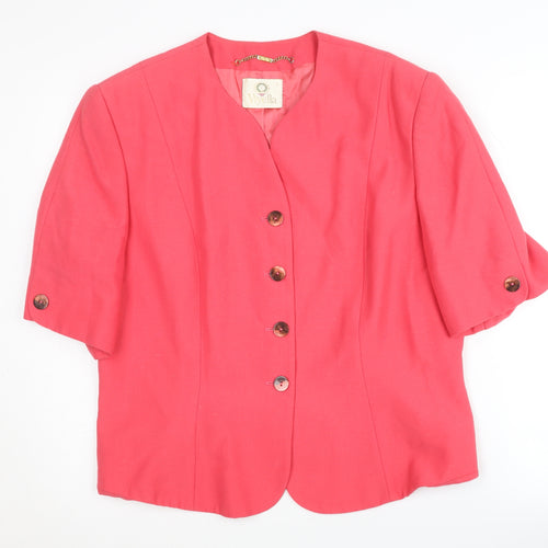 Viyella Women's Pink Blazer UK 16 Short Sleeve