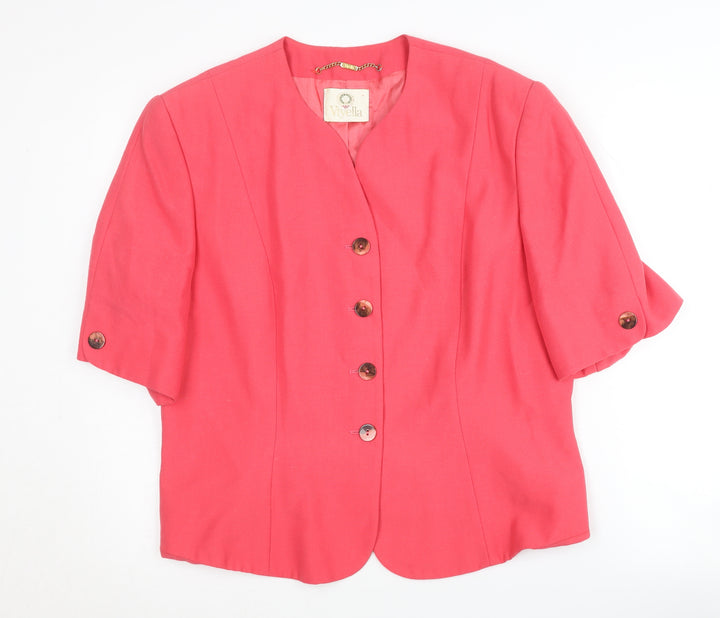 Viyella Women's Pink Blazer UK 16 Short Sleeve