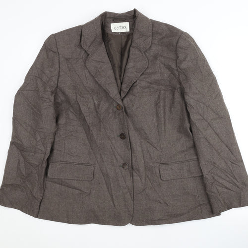 Eastex Women's Brown Wool Blend Blazer Size 14