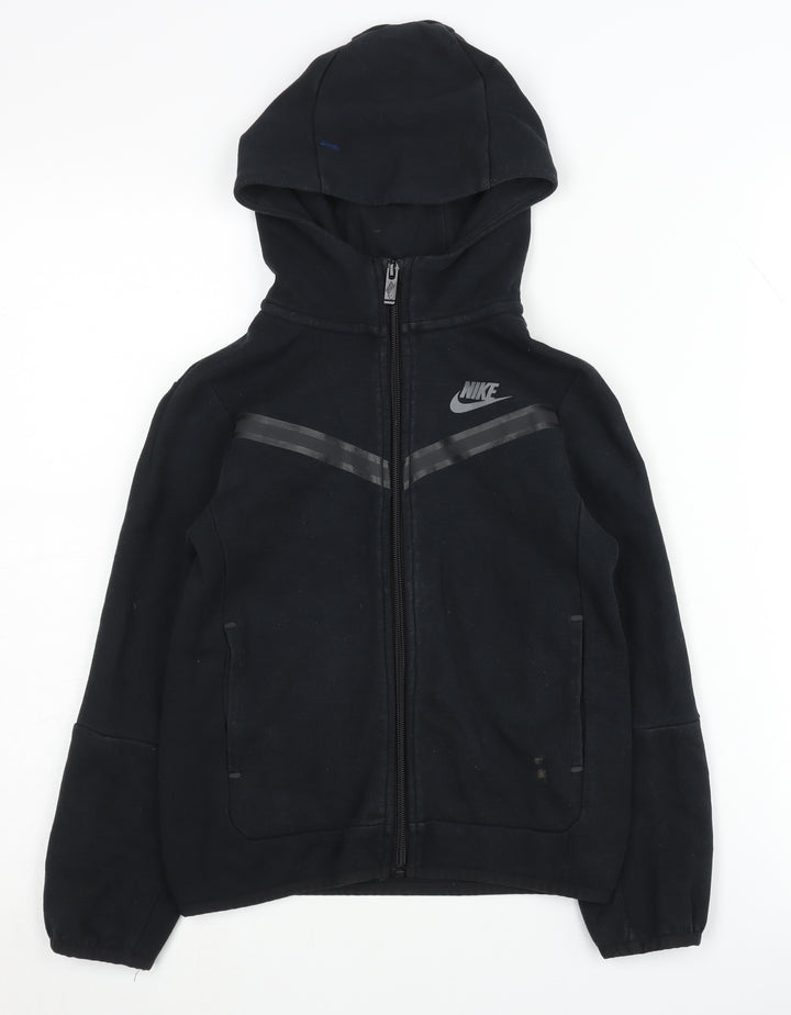 Nike Boys Black Full Zip Hoodie 6-7 Years Fleece