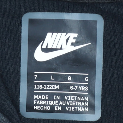 Nike Boys Black Full Zip Hoodie 6-7 Years Fleece