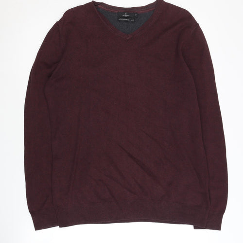Jeff Banks Men’s Red V-Neck Cashmere Blend Jumper M