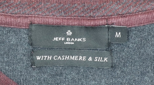 Jeff Banks Men’s Red V-Neck Cashmere Blend Jumper M
