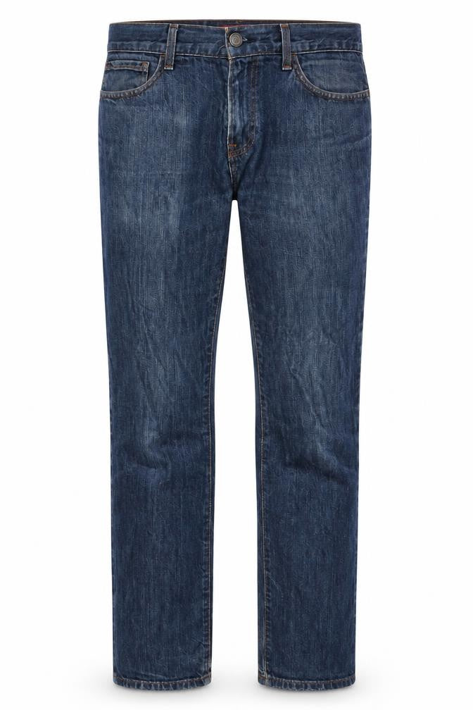 Front view of Tommy Hilfiger Men's Blue Straight Jeans, size 30