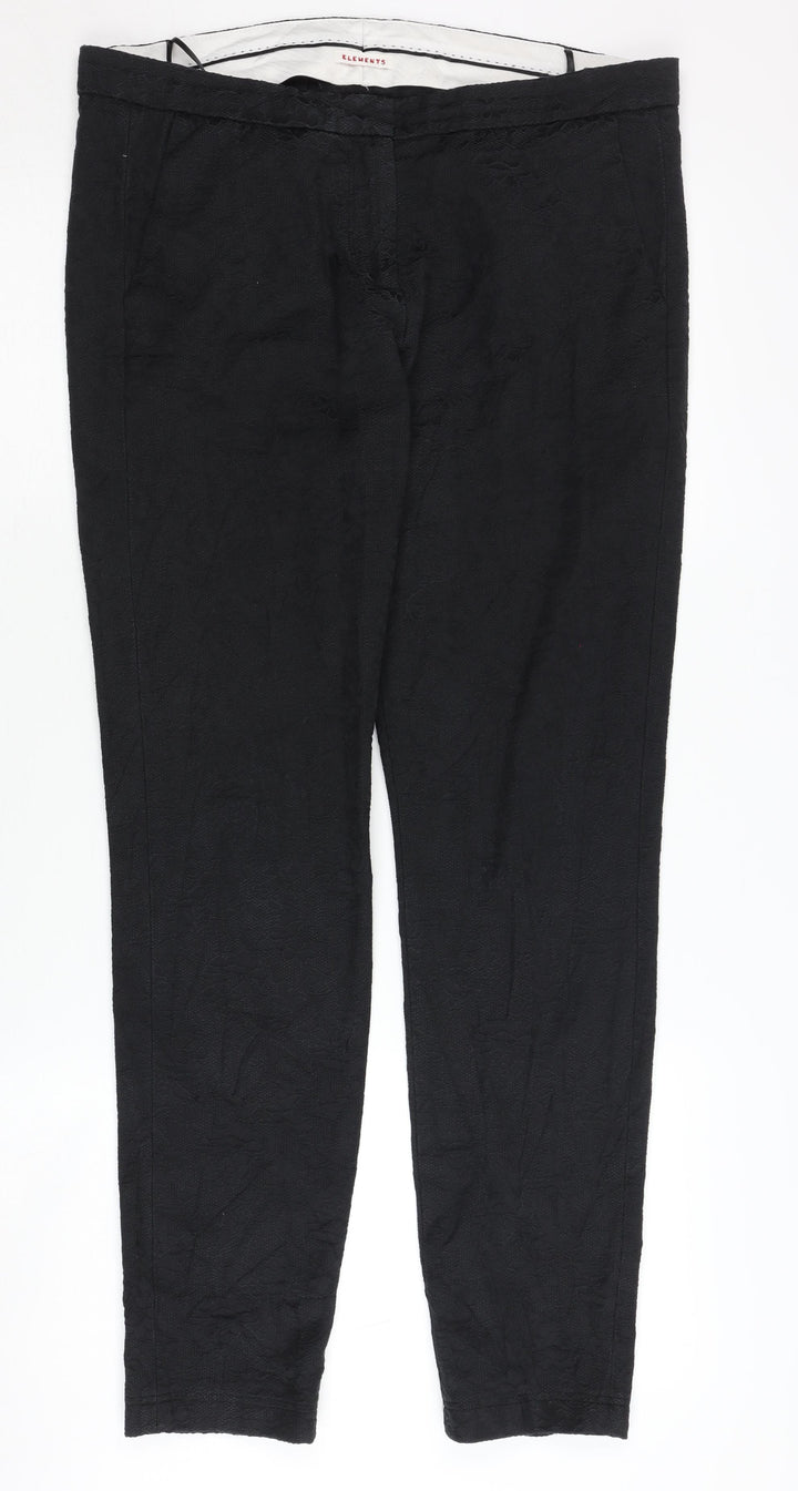 Elements Women's Black Trousers Size 10 Cotton Blend