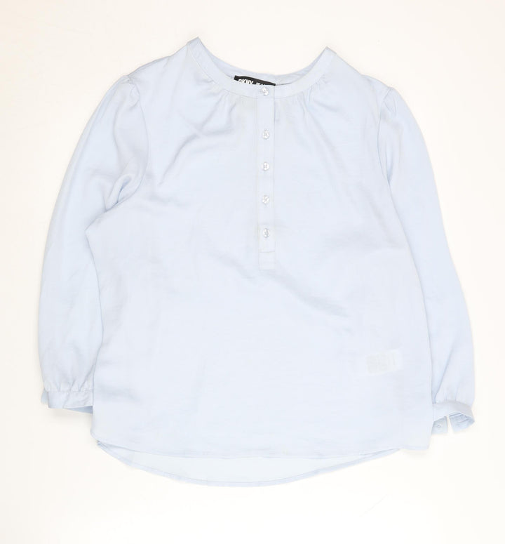 DKNY Jeans Women's Blue Blouse, L, Casual Chic