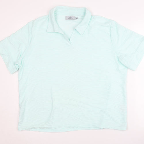 Honor Millburn Women's Blue Polo Shirt L Short Sleeve