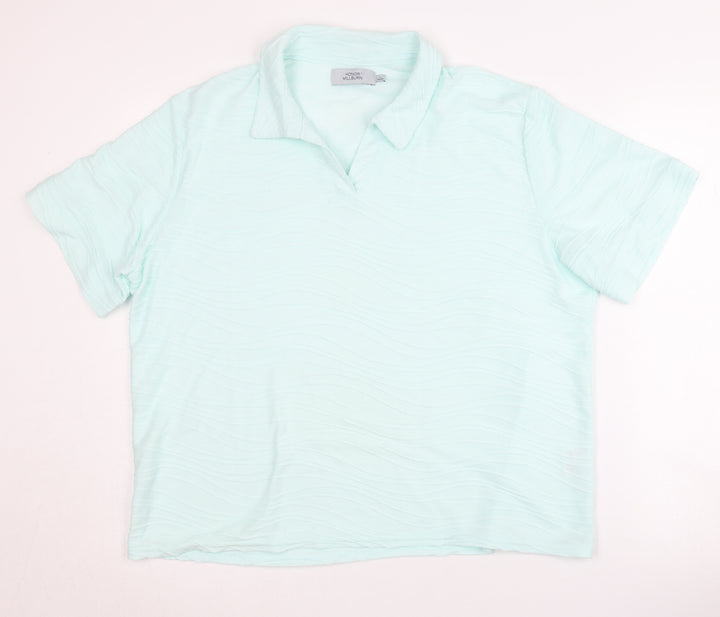 Honor Millburn Women's Blue Polo Shirt L Short Sleeve