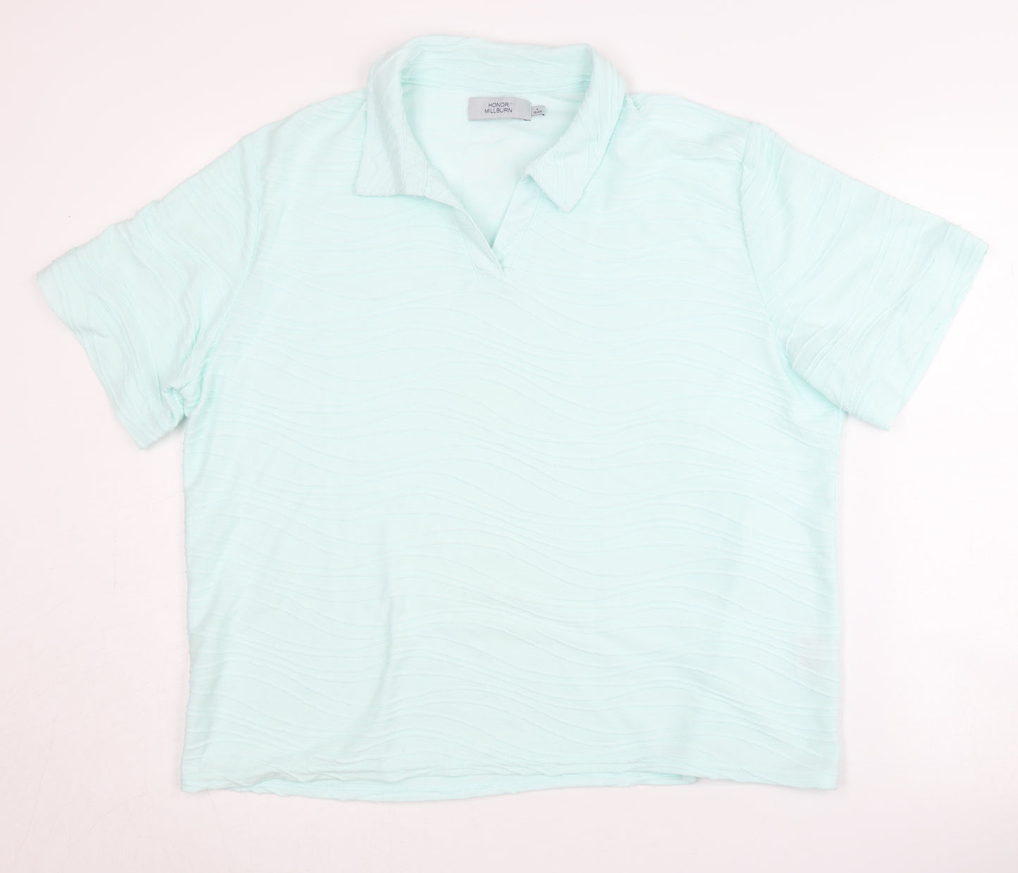Honor Millburn Women's Blue Polo Shirt L Short Sleeve