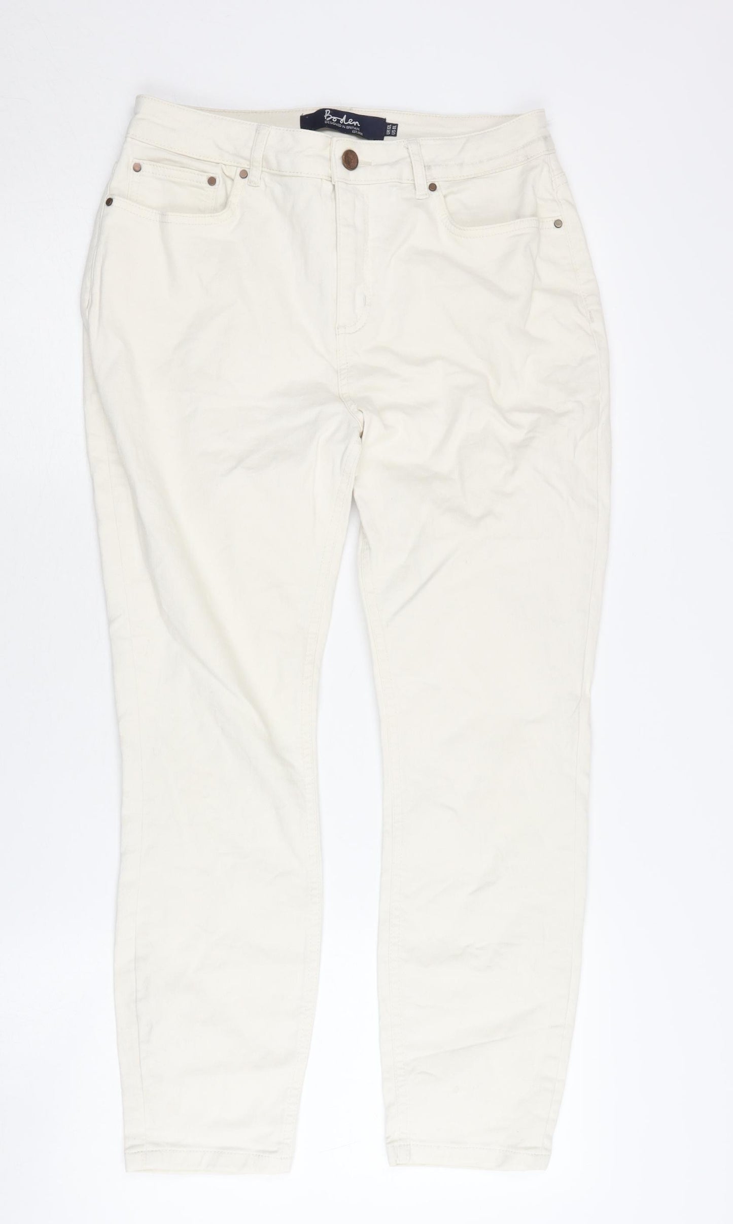 Boden Women's Ivory Jeans Size 12 Long