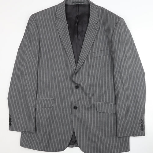 Ben Sherman Grey Striped Men's Blazer, Size 44, Regular